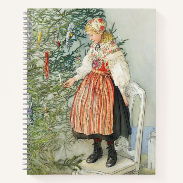 Cuaderno Decorando el árbol de Navidad - Carl Larsson (Anverso)