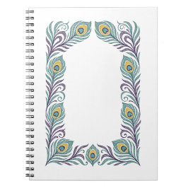 Cuaderno decorativo de pluma de pavo real