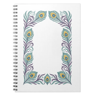 Cuaderno decorativo de pluma de pavo real