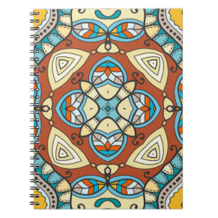Cuaderno Decorativo patrón impecable dibujado a mano. Color