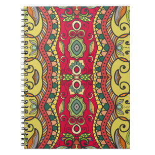 Cuaderno Decorativo patrón impecable dibujado a mano. Color