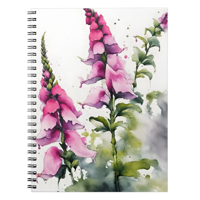 Cuaderno Dedalera - Flores de acuarela (Frente)