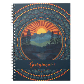 Cuaderno Dedo Sunset Dot Personalizado Vintage Wilderness