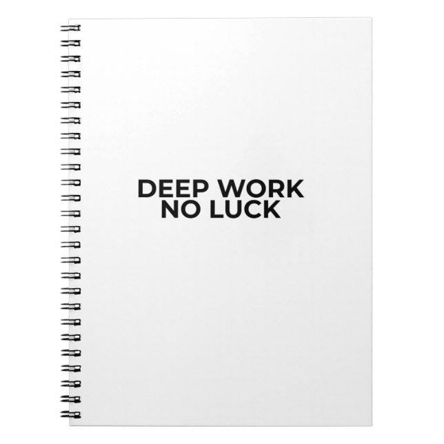 Cuaderno Deep Work No Luck Minimalist Professional Notebook (Frente)