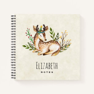 Cuaderno Deer acuarela de bonito que baja el Boho