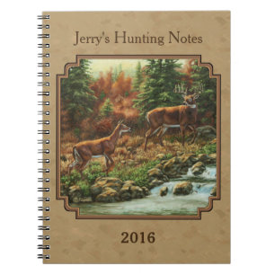 Cuaderno Deer and Stream Waterfall Tan