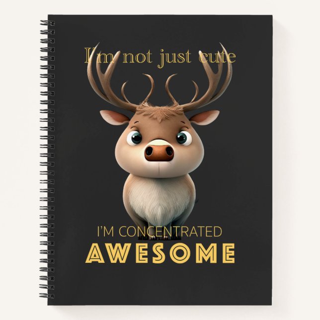 Cuaderno Deer concentrado asombroso Cute Adorable Gracioso (Anverso)