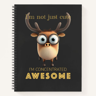 Cuaderno Deer concentrado asombroso Cute Adorable Gracioso