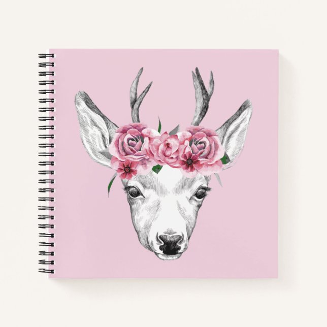 Cuaderno Deer de flores acuáticas (Anverso)