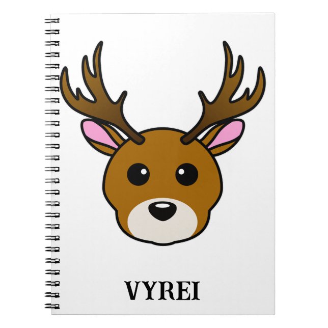 Cuaderno Deer de Personalizado lindo (Frente)