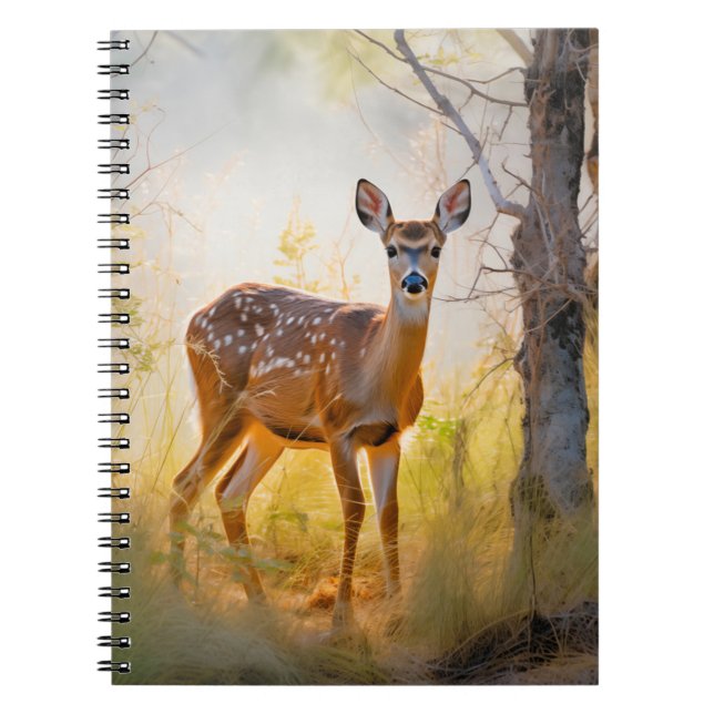 Cuaderno Deer elegante en el diseño de la naturaleza forest (Frente)