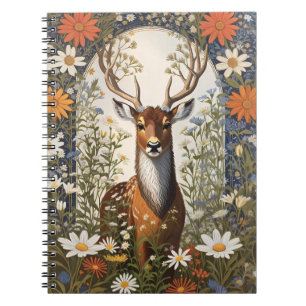 Cuaderno Deer en medio de flores de margarita