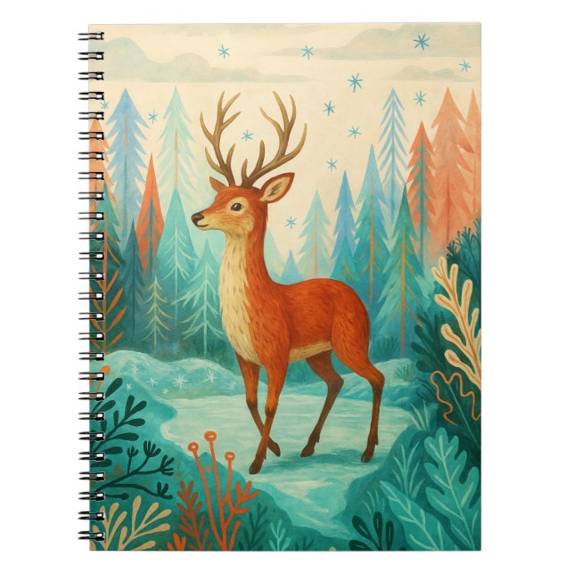 Cuaderno Deer Forestal Encantado - Tierra de bosque de invi (Frente)