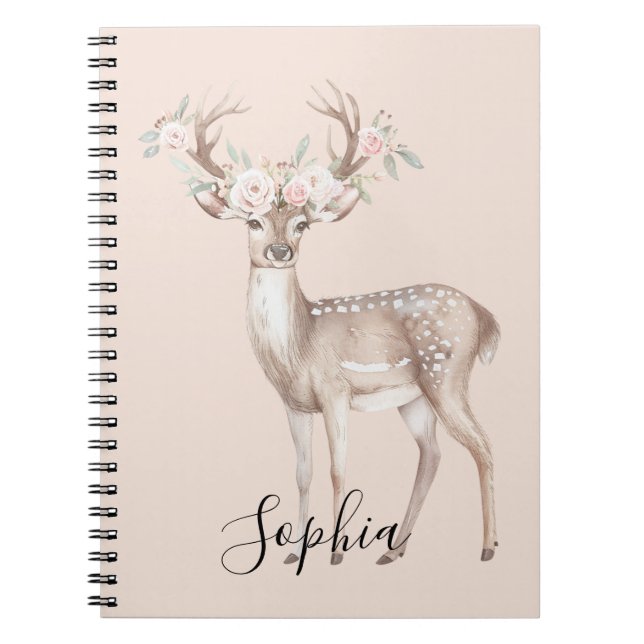 Cuaderno Deer Pink Flowers (Frente)