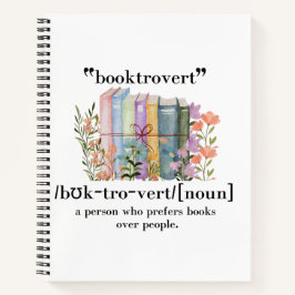 Cuaderno Definición de "Booktrovert"