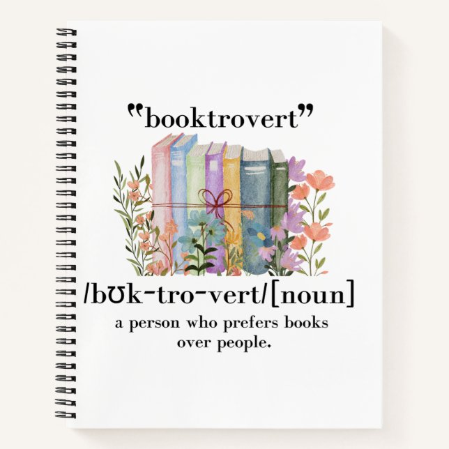 Cuaderno Definición de "Booktrovert" (Anverso)