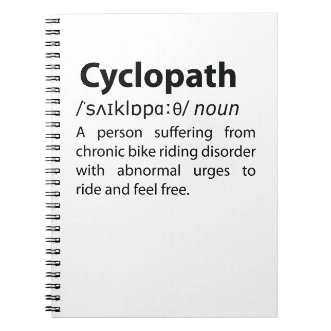 Cuaderno Definición de diccionario divertida de Cyclopath (Frente)