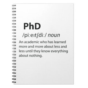Cuaderno Definición de diccionario divertida de PhD
