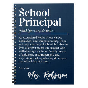 Cuaderno Definición de Director de Escuela Cita Azul Marino