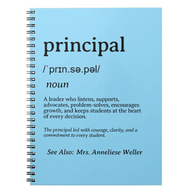 Cuaderno Definición de Director Personalizada (Frente)