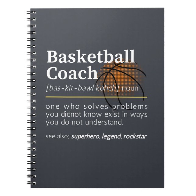Cuaderno Definición de entrenador de baloncesto (Frente)