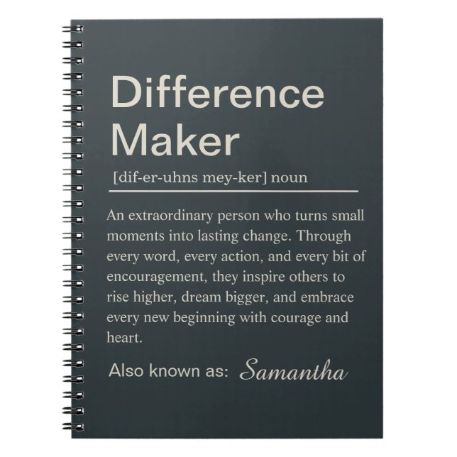 Cuaderno Definición de Hacedor de Diferencias Personalizado (Frente)