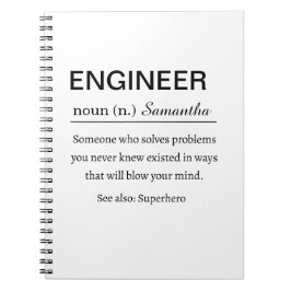 Cuaderno Definición de Ingeniero Personalizada