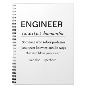 Cuaderno Definición de Ingeniero Personalizada