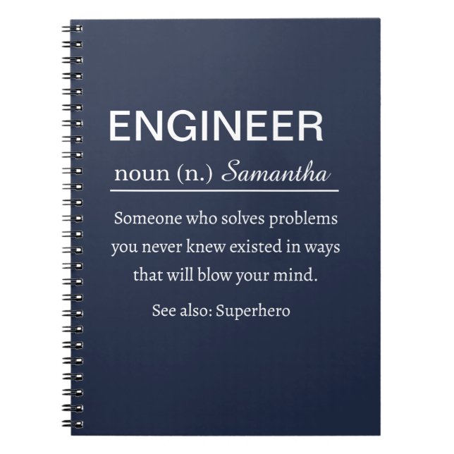 Cuaderno Definición de Ingeniero Personalizada (Frente)