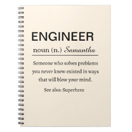 Cuaderno Definición de Ingeniero Personalizada