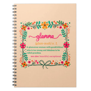 Cuaderno Definición de la abuela del marco de las flores