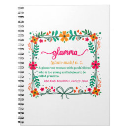 Cuaderno Definición de la abuela del marco de las flores