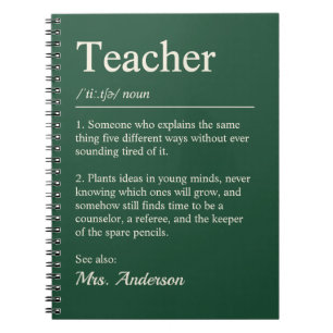 Cuaderno Definición de maestro forestal verde nombre person