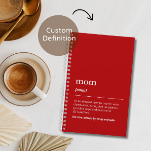 Cuaderno Definición de Mamá Roja divertida con nombres de n