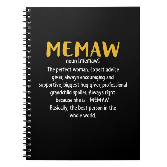 Cuaderno Definición de memaw de arte madre (Frente)