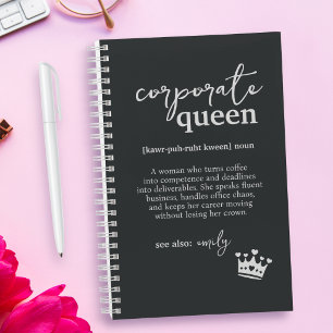 Cuaderno Definición de mujer de carrera en negro
