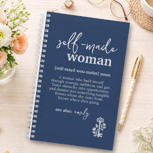 Cuaderno Definición de Mujer Empoderada en Azul Marino