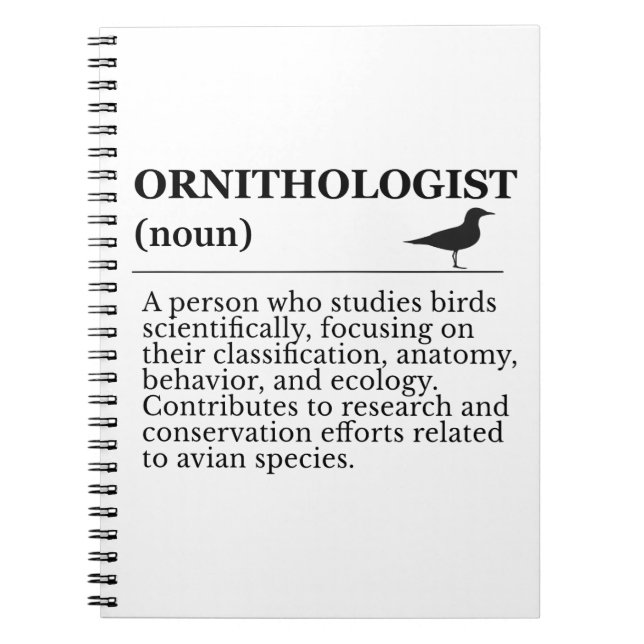Cuaderno Definición de ornitólogo - Vogelkunde (Observación (Frente)