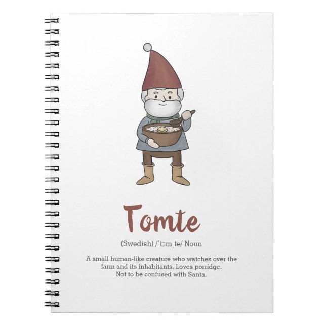 Cuaderno Definición de Tomte Gnome de Suecia (Frente)