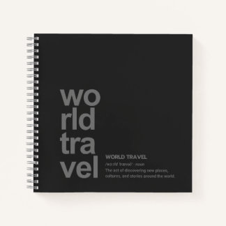 Cuaderno DEFINICIÓN DE VIAJE MUNDIAL Minimalista Moderna