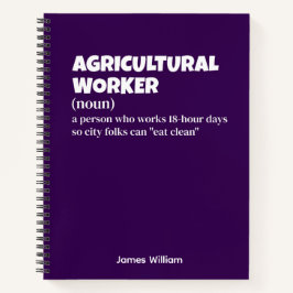 Cuaderno Definición divertida de agricultura