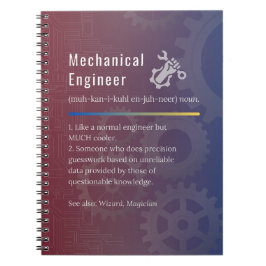 Cuaderno Definición divertida de ingeniero mecánico