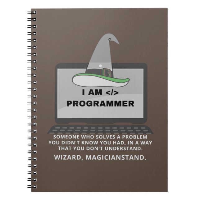 Cuaderno Definición divertida del programador (Frente)