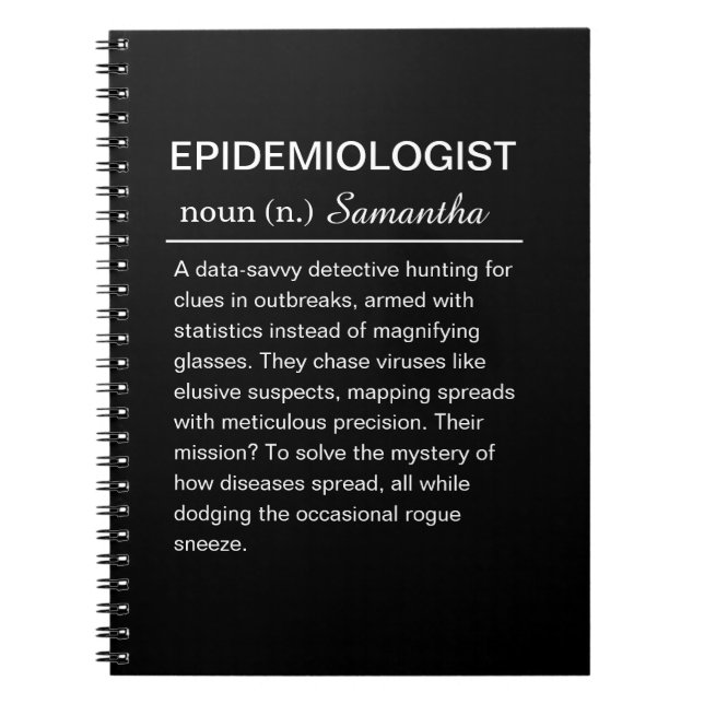 Cuaderno Definición divertida y personalizada de epidemiólo (Frente)