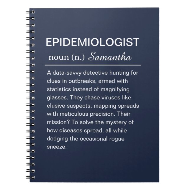 Cuaderno Definición Divertida y Personalizada de Epidemiólo (Frente)