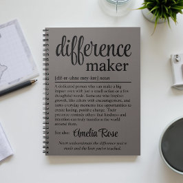 Cuaderno Definición personalizada de alguien que hace la di