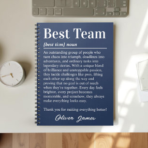 Cuaderno Definición personalizada del mejor equipo Agradeci