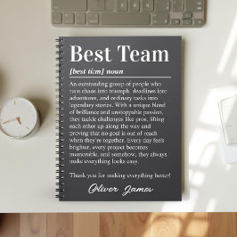 Cuaderno Definición personalizada del mejor equipo Agradeci