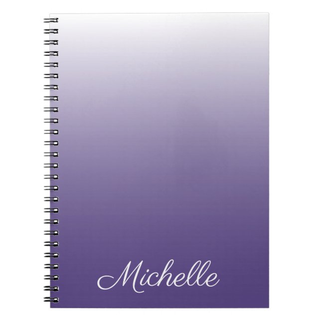 Cuaderno Degradado oscuro ultravioleta personalizado (Frente)