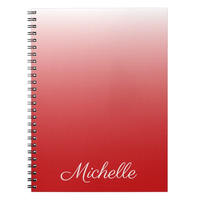 Cuaderno Degradado oscuro y rojo personalizado (Frente)